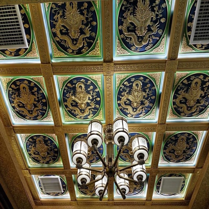 Aluminum Metal Clip In Ceiling Tiles Suspended Temple Acoustic