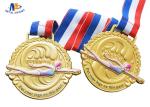 Three Dimensional 70mm 3mm Zinc Alloy Swimming Medals