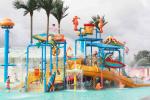 Interactive Fiberglass Water House / Slide Toddler Playground Equipment for