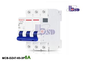 Wholesale 6 Amp 3p Circuit Breaker / Shockproof Plastic Electrical Circuit Breaker from china suppliers