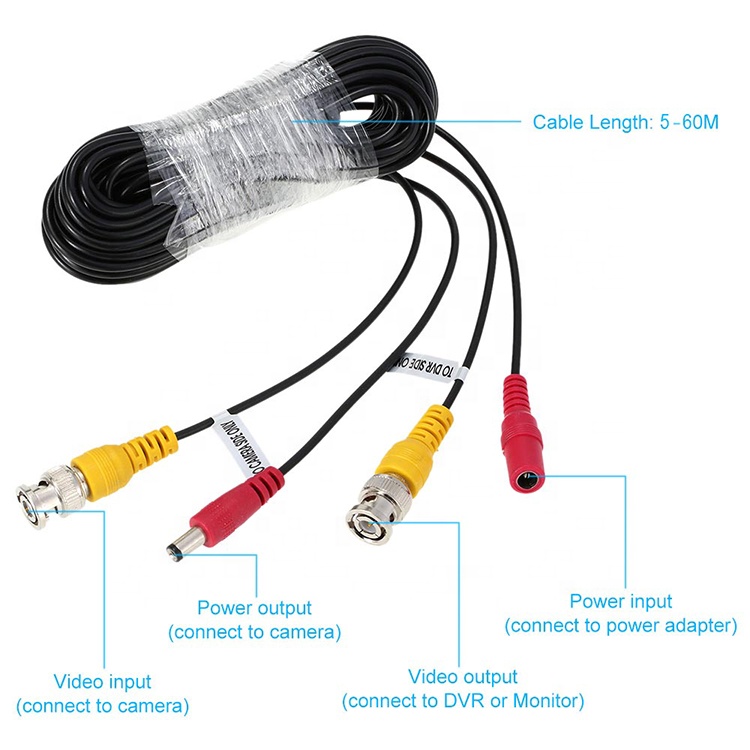 1M 5M 10M Male to Female CCTV Camera Security Assembly RG59 Video BNC DC Power SDI Cable