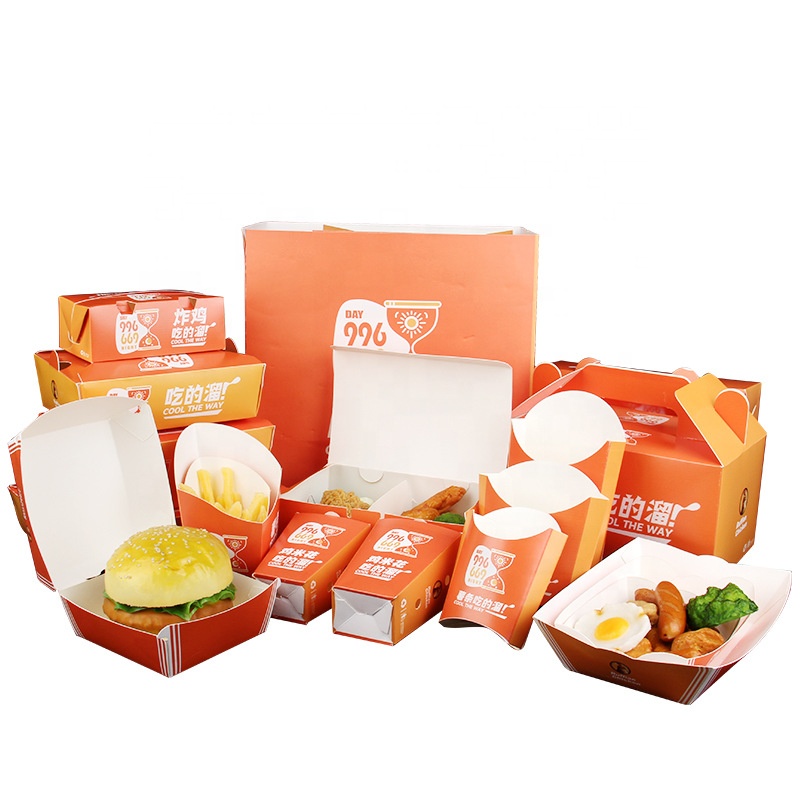 Eco-Friendly Kraft Food Package Box for Fast Food Delivery Custom Samples Accepted