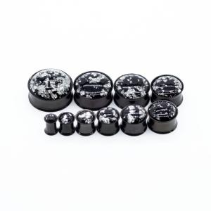 Wholesale Silver Foil Insert Ear Plug Tunnels Double Flare 316 Steel 2G from china suppliers