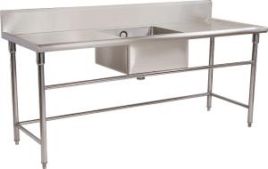 Wholesale Commercial Restaurant Stainless Steel Catering Equipment / Work Table With Sink from china suppliers
