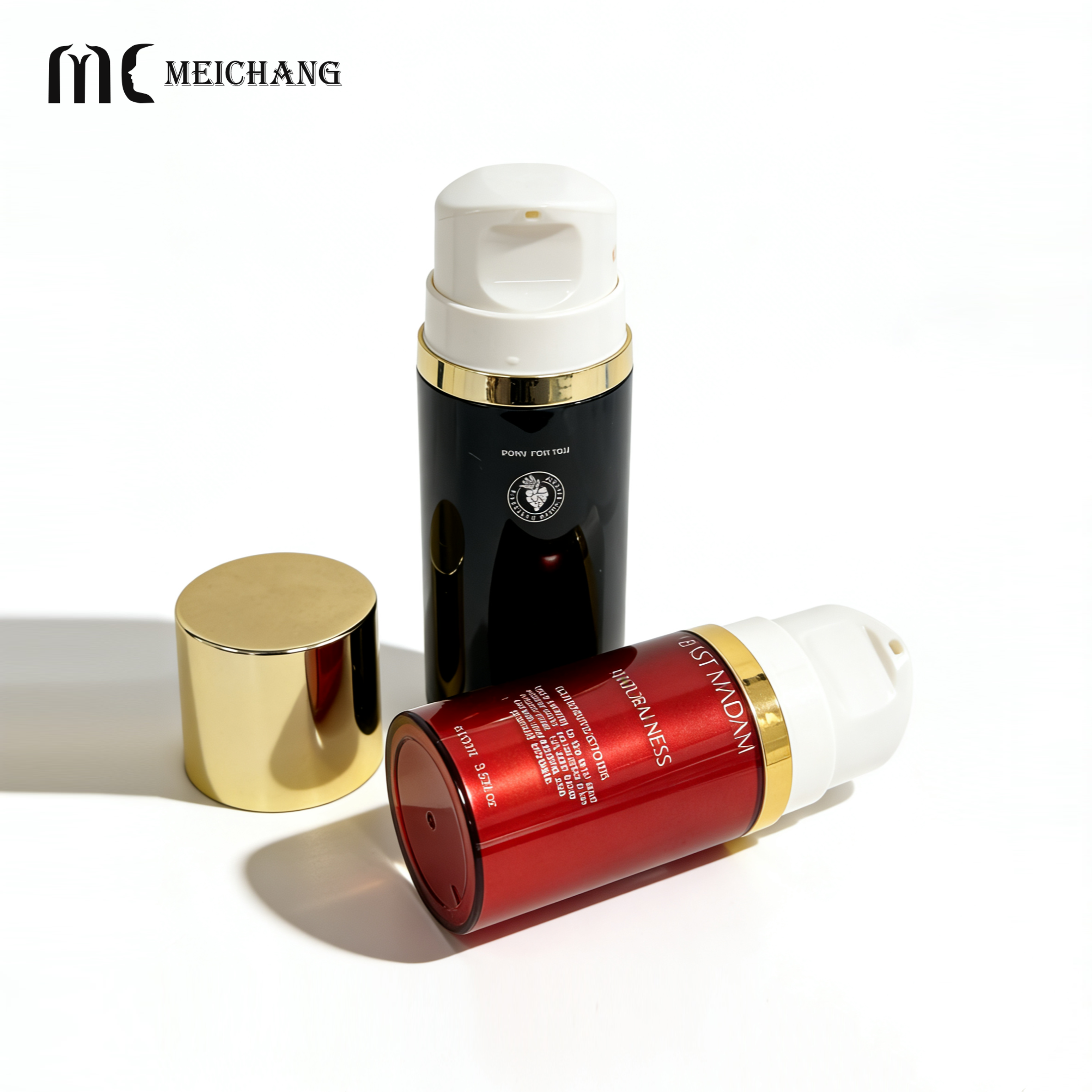 Airless vacuum bottle side profile and dispensing mechanism