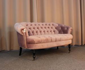 Wholesale Vintage style tufted button sofa wing sofa with velvet fabric living room furniture wooden sofa from china suppliers