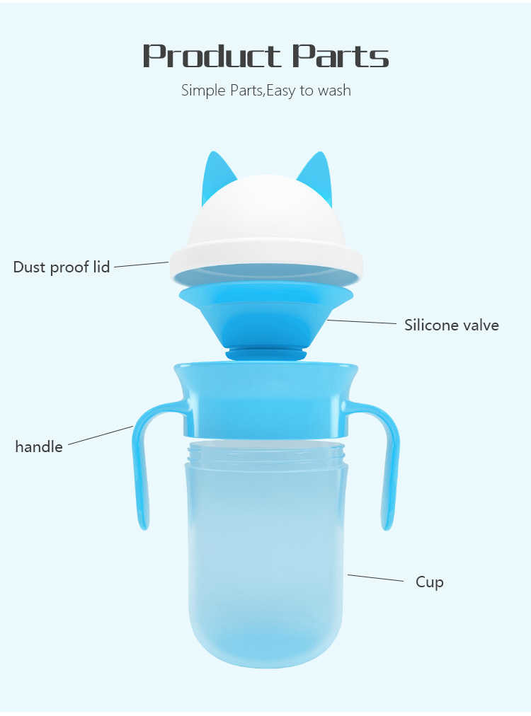 SpillProof Kids Silicone Cup Autonomous Silicone Sippy Cup With Handles