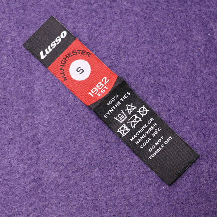 OEM Garment Luxury Custom Apparel Tags Black Polyester Square Sew In Name Labels
