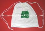 White Lightweight Plastic Drawstring Backpack Bags For Mobile Phone / Handphone