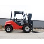 2.5 - 3 Ton Red Small Rough Terrain Forklift , Steel 4 Wheel Drive Forklift