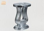 Oval Top Silver Mirror Mosaic Glass Table / Pedestal