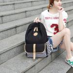 A lot of fashiona Canvas stripe School bags