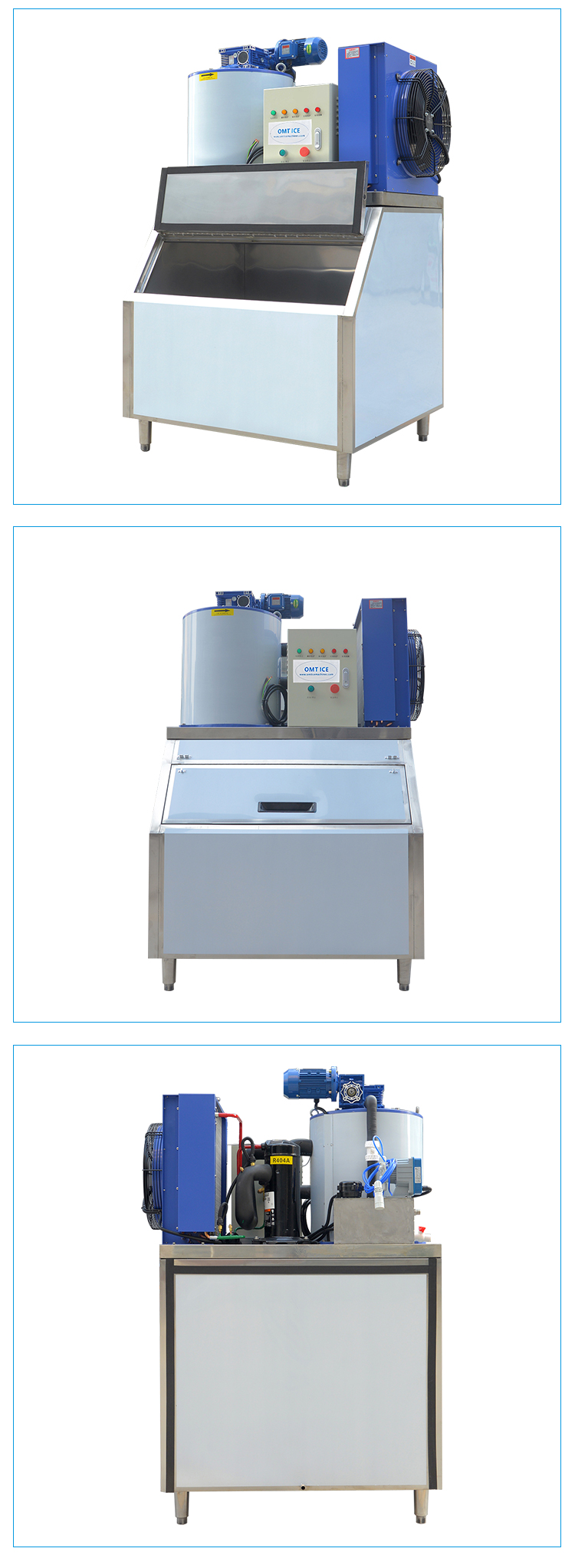 high Accuracy Flake Ice Making Machine Solar System For Fish Keeping Danfoss Compressor