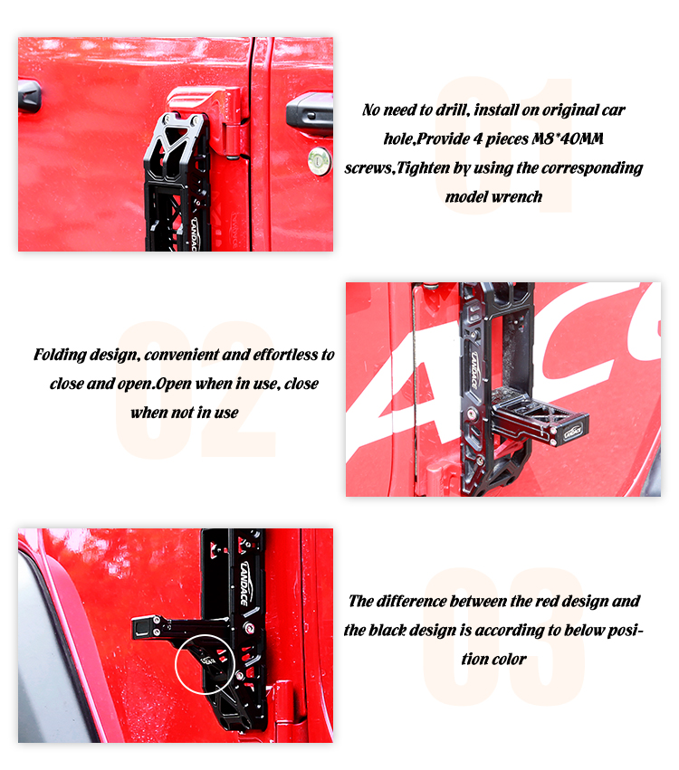 Mechanical Door Hinge Side Step For Jeep Wrangler JL/JK Exterior Accessories