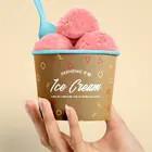 Durable Hard Kraft Paper Bowls for Food Salad Ice Cream