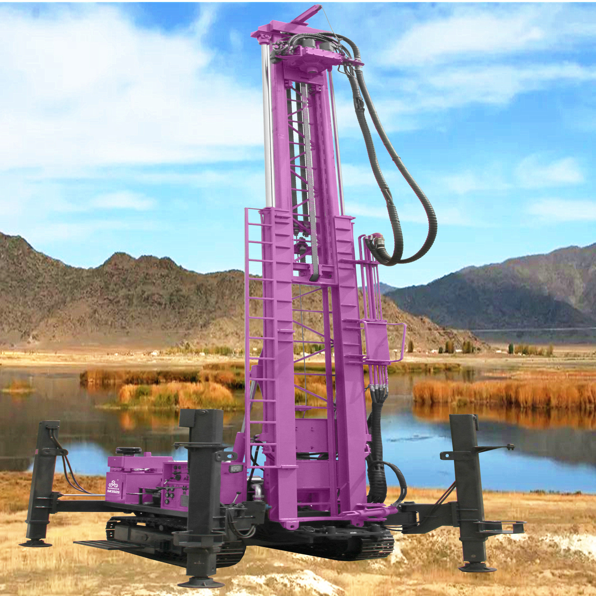 Water Well Drill Rig Lifting Force 60T Well Drilling Rig Crawler Water Well Drilling Equipment