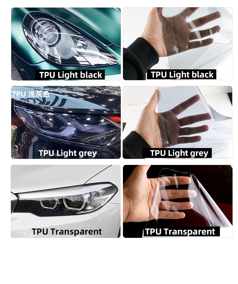 Self Healing Anti Scratch Head Lamp Decoration Sand Proof Vlt 30% Photochromatic Smoke Tpu Headlight Film