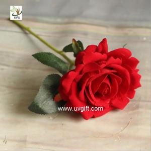 Wholesale UVG FRS66 wedding accessories artificial red velvet rose flower for party table decoration from china suppliers