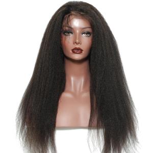Wholesale Customized Sew In Lace Front Human Hair Wigs Indian Yaki Straight Hair from china suppliers
