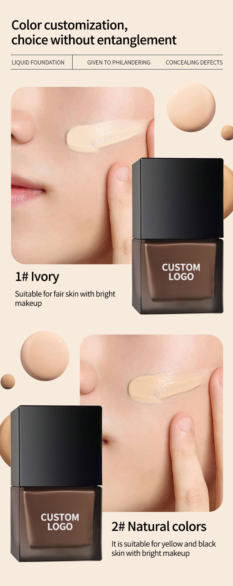 High Quality Private Label Foundation Cream with Private Logo Vegan Cruelty-Free Full Coverage Waterproof BB Cream Concealer