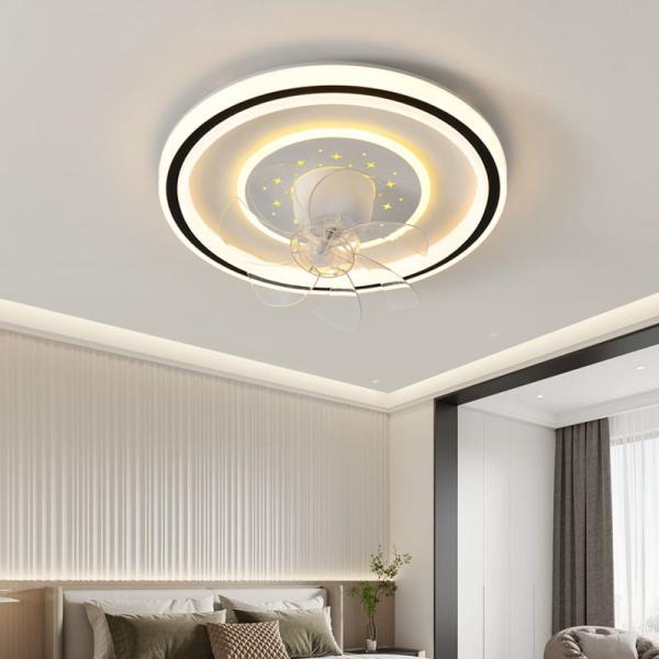 Modern Minimalist Ceiling Fan Light , Creative Lighting Ceiling Fans Remote