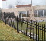 Black Decorative Metal Fencing , Ornamental Iron Fence Panels 40*40mm Horizontal