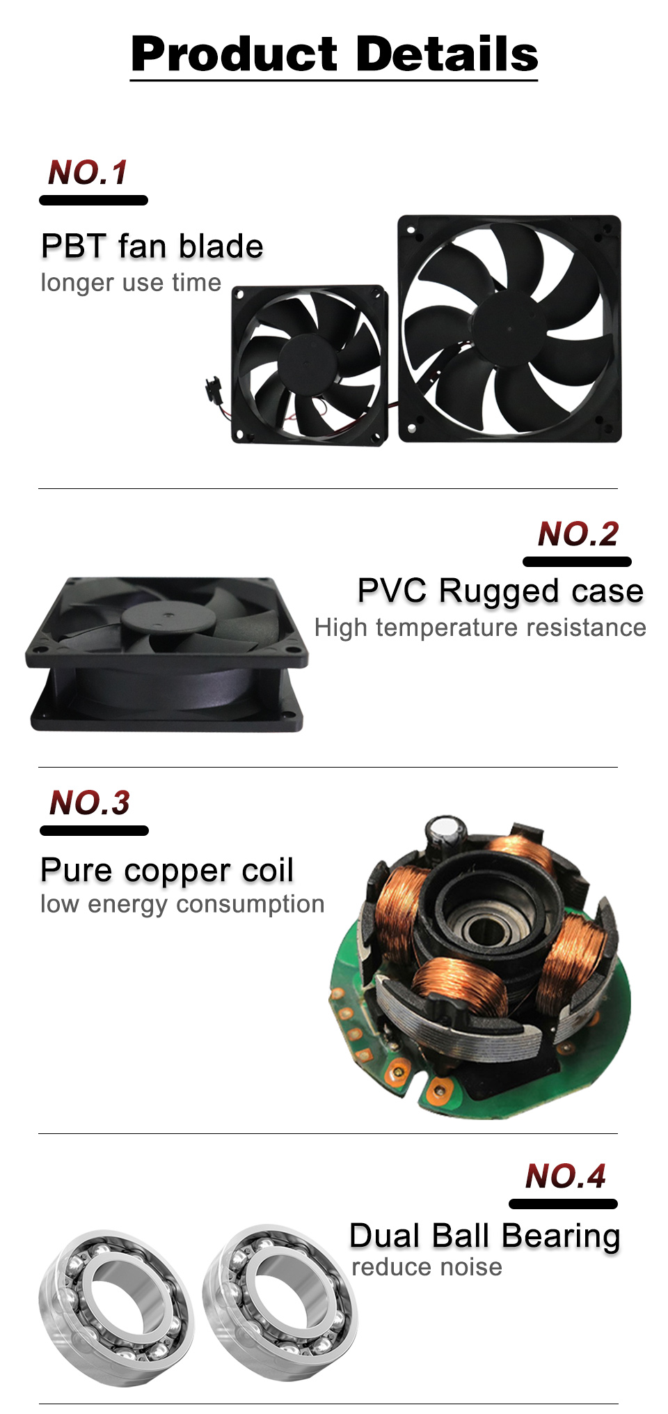 DC 12V Cooler Dc Brushless Fan 80mm Connerctor For Computer LED Chip