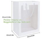 Kraft Paper Bags Square Bags, Thick Paper Bag With Window For Wedding, Party,