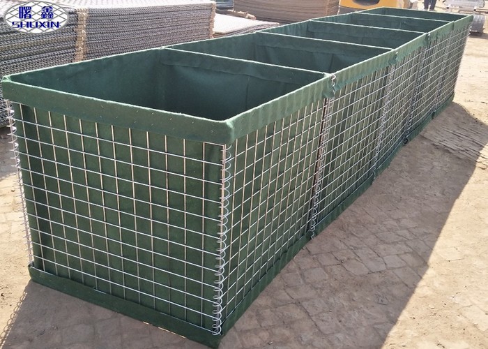 Collapsible Wire Mesh Container And Heavy Duty Fabric Liner Defensive Bastion Barriers