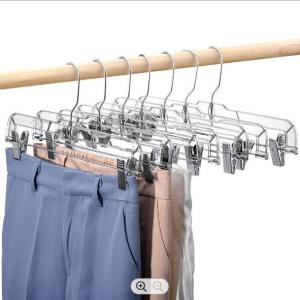 Wholesale Thickening Metal Cloth Hanger 14 Inches Metal Pant Hangers With Clips from china suppliers