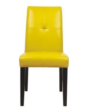 PU/leather upholstery beech wood wooden dining chairs with double line stitching