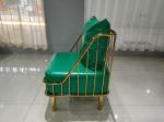 Green Gold Texture 56cm 77cm Wrought Iron Outdoor Sofa