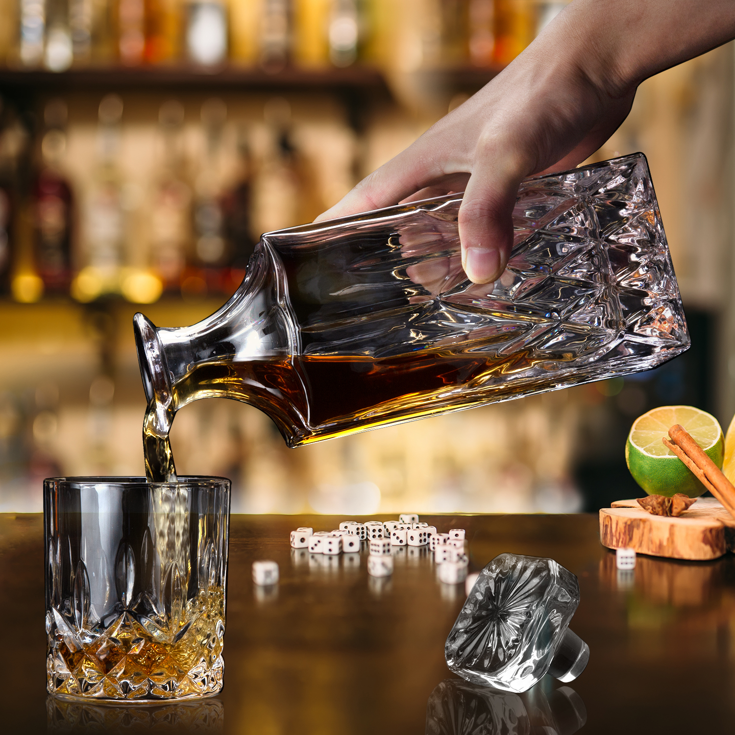 Wholesale Vintage Factory High Quality Crystal Oxford Glass Whiskey Wine Decanter