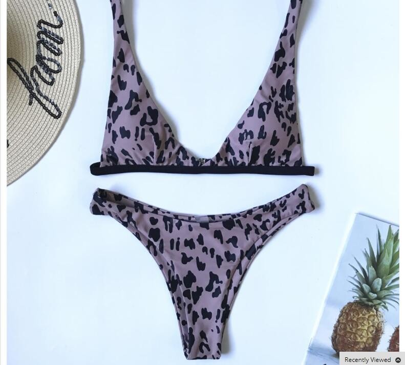 Womail Alluring Biquini Leopard Printed Bikini Push-Up Padded Swimwear Women's