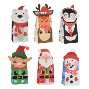 Wholesale Rectangle 70g White Kraft Paper Christmas Gift Bags Oilproof from china suppliers
