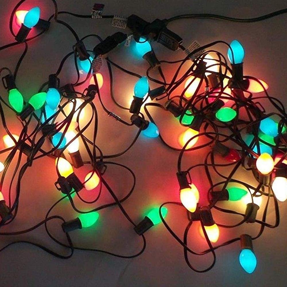 25ft Multi Color Christmas Lights C7 Ip44 For Holiday Party Wedding