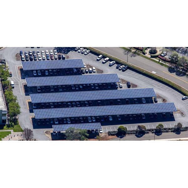 Flexible 20KW Galvanized Steel Solar PV Mounting Structure SGS For Carport