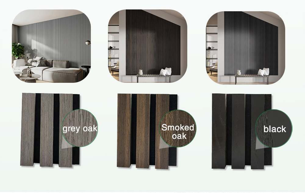 Customized Studio Polyester Fiber MDF Slat Wall Panel With Veneer Finish