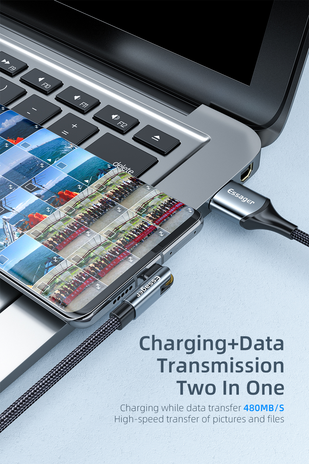 180 Degree Rotate USB Type C Cable 3A 1M 2M Fast Charging