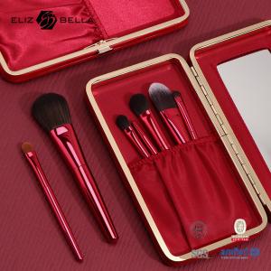 Wholesale 6pcs Red Metal Handle Professional Makeup Brushes With Cosmetic Box from china suppliers
