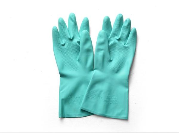 13 Inches Nitrile Gloves Solvent Resistant 15Mil Flocked Lining Heavy Duty
