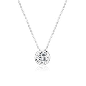 Wholesale Simple Design 18k Gold Lab-Grown Diamond Pendant Daily Style Pendant White Diamond jewelry Round Shape from china suppliers