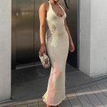 Women Casual And Socialite Style Dresses Autumn And Winter Hollow Halter Knit