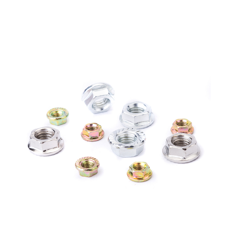 Black Zinc Hexagonal Flange Nuts M4 M5 M6 M8 M10 with Flange and ZINC PLATED