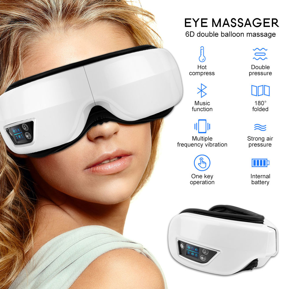Electric Eye Massager With Heat Music Customizable Eye Massage Machine For Fatigue Relief Dry Eyes Better Sleep