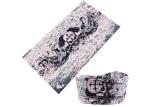 Skull Logo Fishing Neck Scarf Microfiber Polyester White Black Color