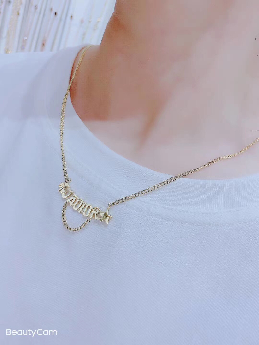 Engraved Gold Name Plate Stainless Steel Womens Necklace