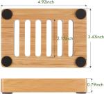 SGS Bamboo Natural Wood Soap Dish Home Bathroom Accessories