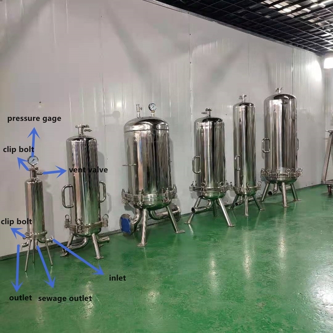 OEM ODM Stainless Steel Multi Cartridge Filter Housing For Wine And Beverage Filtration With Excellent Surface