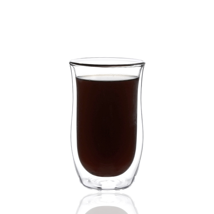 Manufacture Custom Coffee Tea With High Borosilicate Handle Heat Resistant Double Wall Glass Cup